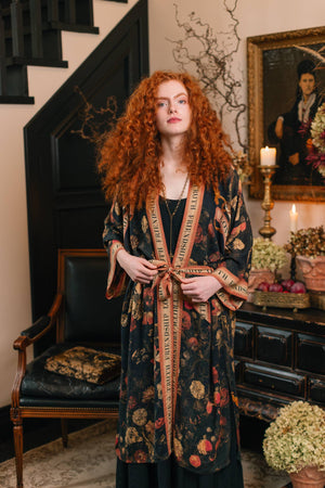 Heart of Gold Opera Duster Kimono Robe w/ Sacred Heart