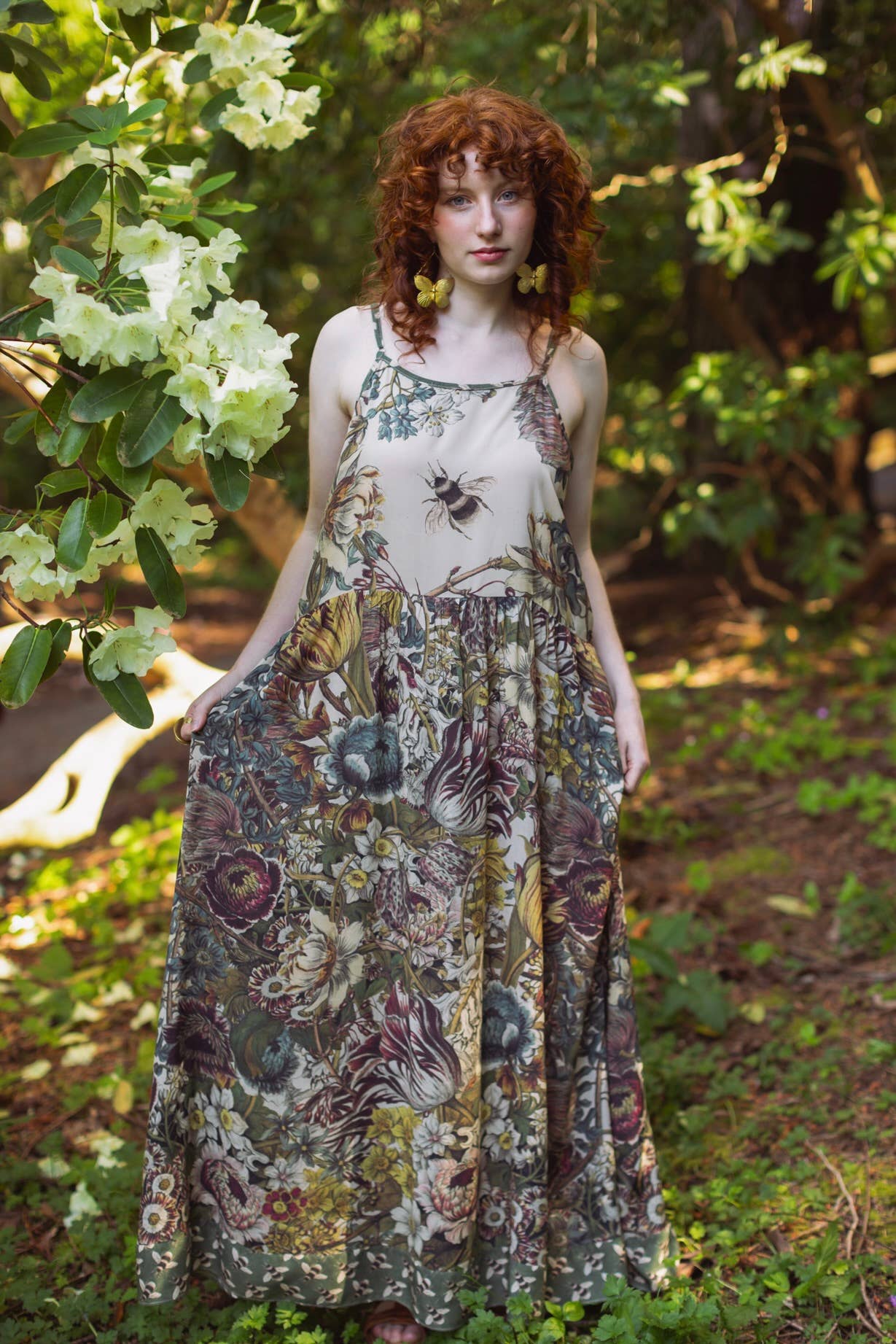 Love Grows Wild Bohéme Slip Dress With Bees: L/XL (fits approx. size 12-16)