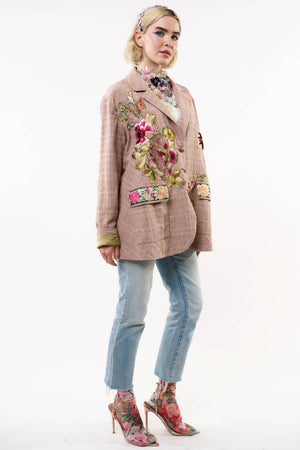 Sudden Sensation Blazer | Pink Jacket | Embroidered Jacket: Pink Ash / XL