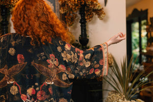 Heart of Gold Opera Duster Kimono Robe w/ Sacred Heart