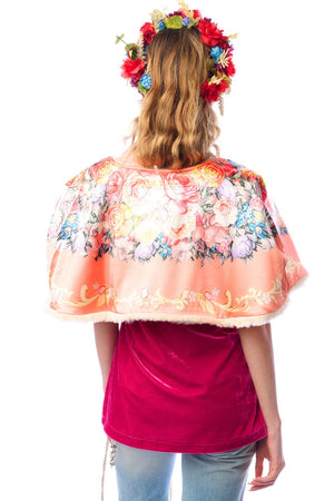 Grace Kelly Reversible Fur Cape: Ivory / One size