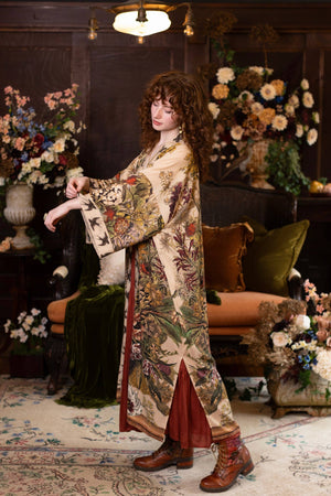 Golden Hour Opera Duster Kimono Robe w/ floral print