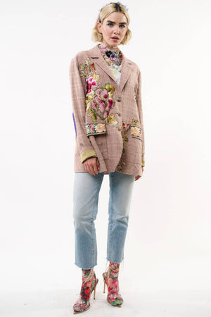 Sudden Sensation Blazer | Pink Jacket | Embroidered Jacket: Pink Ash / XL