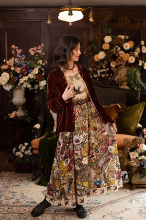 Golden Hour Bohéme Long Maxi Slip Dress w/ Floral Print: S/M (fits approx. size 6-10)