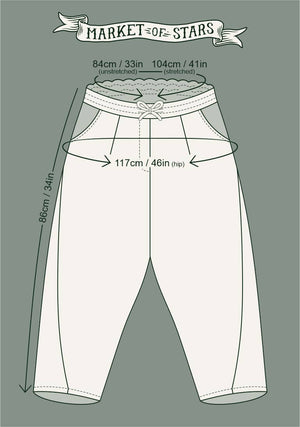 Love Language Linen Cropped Artist Pant w/ Flowers: Original O/S