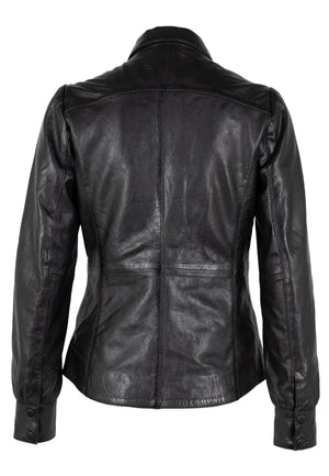 Lilla RF Leather Shirt, Black