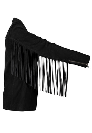 Tanny RF Leather Blazer, Black