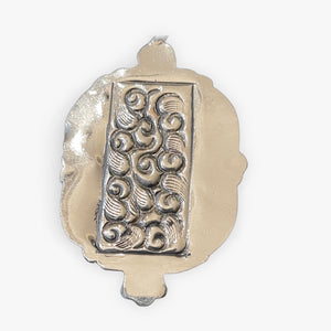 TIBETAN SILVER PENDANT WITH LARGE RECTANGLE ONYX