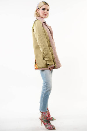 Sudden Sensation Blazer | Pink Jacket | Embroidered Jacket: Pink Ash / XL