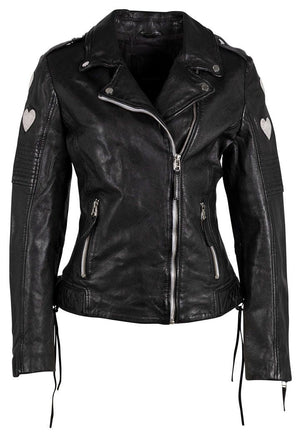 Reo RF Heart Detail Leather Jacket