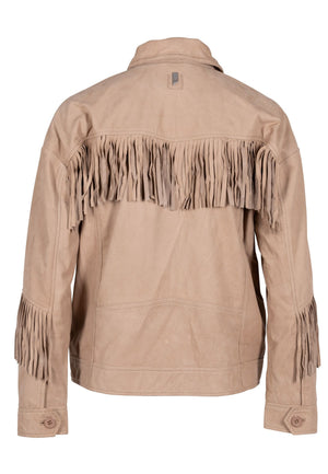 Diny OS Leather Jacket, Cream