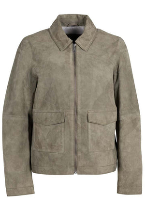 Yaima CF Leather Jacket, Light Sage