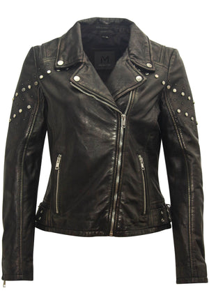 Danielle RF Leather Jacket, Black