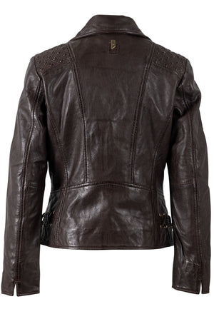 Chlara RF Leather Jacket, Dark Brown