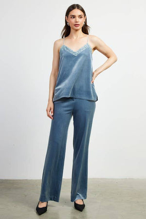 Lace Detail Velvet Cami Top