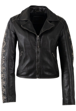 Cora RF Leather Jacket, Black