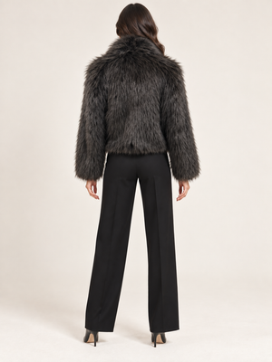 FC2611: Camille Fur Jacket: Wine / L