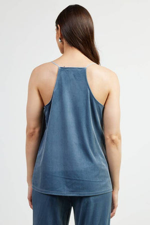 Lace Detail Velvet Cami Top