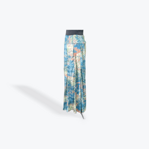 Wide Leg Palazzo Pant: Blue Multi