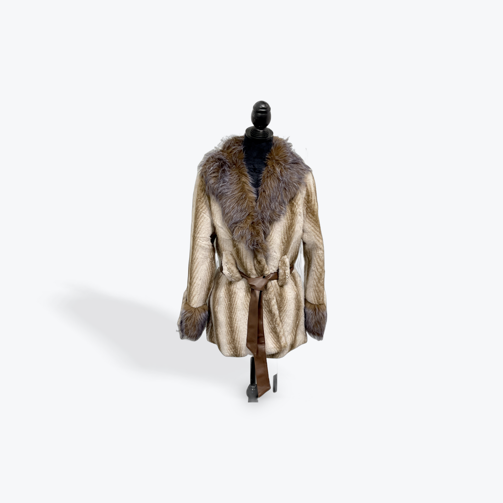 Faux Fur Jacket: Chinchilla with Pruple Highlights