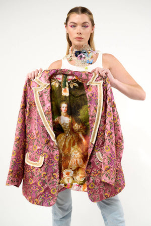 Renaissance Silk Jacquard Blazer: Pinkish Mauve