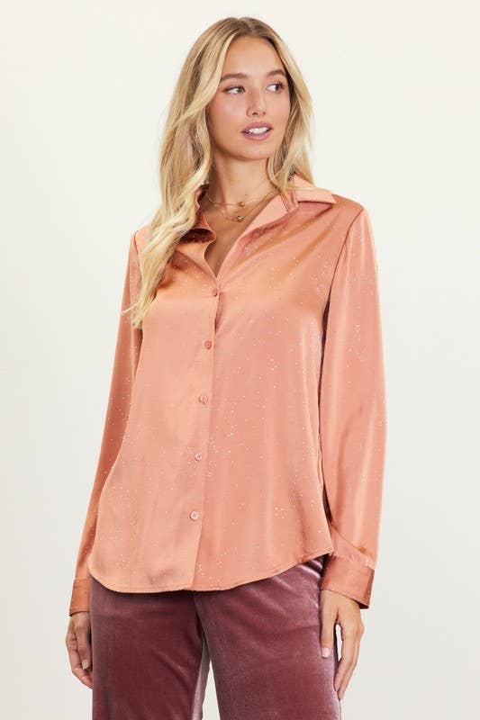 Rhinestone Button Down Blouse