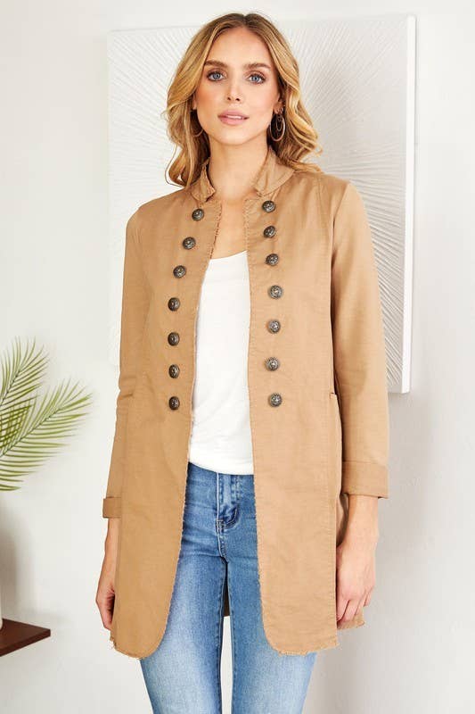 MILITARY LONG STRAIGHT HEM JACKET WOMENS