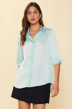 Recycled Satin Classic Buttondown Blouse