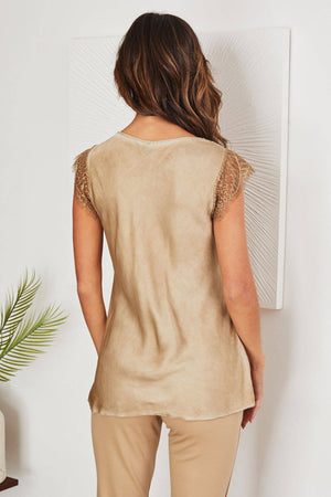 CAP SLEEVE SILKY TANK