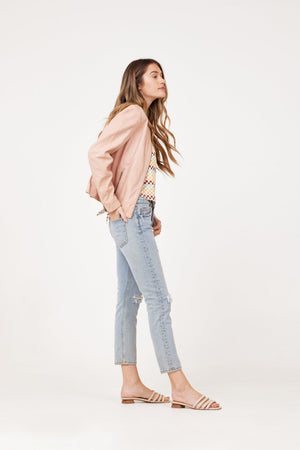 Jennet CF Leather Jacket, Rose