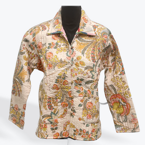 Quilted Jacket: Pale Pink / Peach