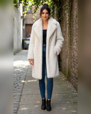 FC0177: The Wild Luxe Statement Coat: Ivory / L