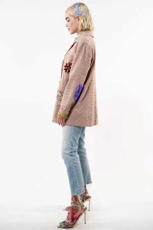 Sudden Sensation Blazer | Pink Jacket | Embroidered Jacket: Pink Ash / XL