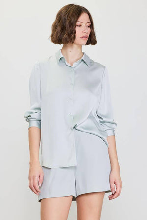 Recycled Satin Classic Buttondown Blouse