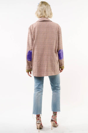 Sudden Sensation Blazer | Pink Jacket | Embroidered Jacket: Pink Ash / XL