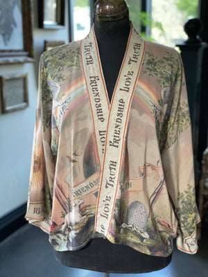 Friendship Love & Truth Vintage Wash Cropped Kimono