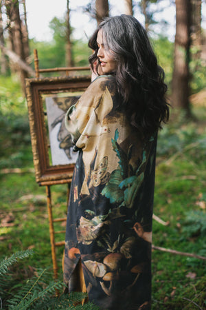 Heartwork Opera Duster Kimono Robe w Artist Butterfly