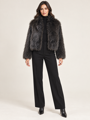 FC2611: Camille Fur Jacket: Wine / S