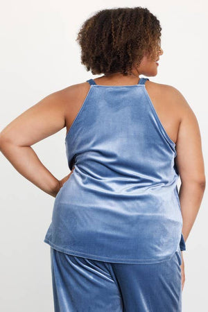 Plus Size Lace Detail Velvet Cami Top