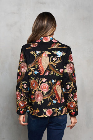 Embroidered Twill Jacket: Bright Bird