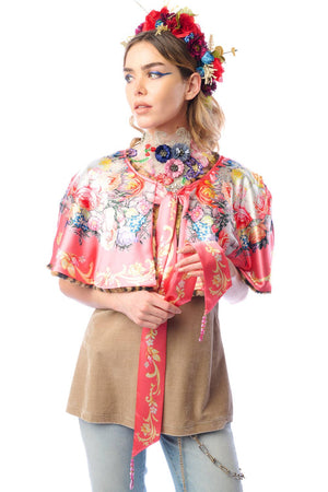 Grace Kelly Reversible Fur Cape: Leopard / One size