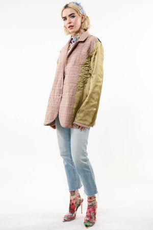 Sudden Sensation Blazer | Pink Jacket | Embroidered Jacket: Pink Ash / XL