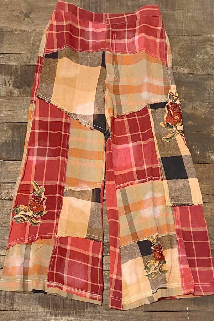 Harvest Moon Plaid Pants - Scarlet: S/M
