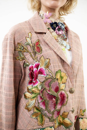 Sudden Sensation Blazer | Pink Jacket | Embroidered Jacket: Pink Ash / XL