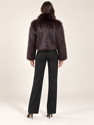 FC2611: Camille Fur Jacket: Coffee / M