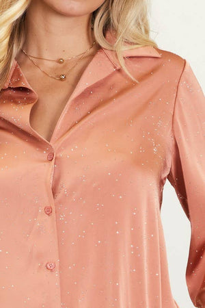 Rhinestone Button Down Blouse