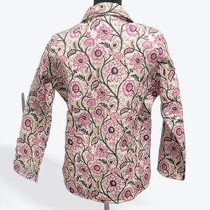 Quilted Jacket: Ivory Pink