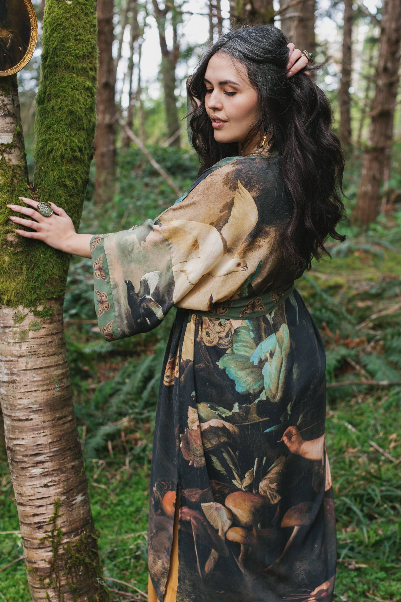 Heartwork Opera Duster Kimono Robe w Artist Butterfly