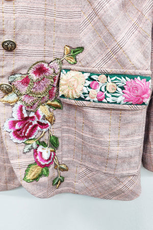 Sudden Sensation Blazer | Pink Jacket | Embroidered Jacket: Pink Ash / XL