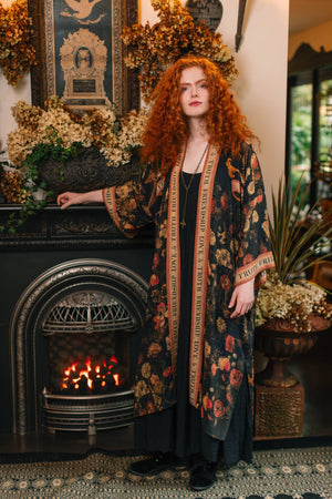 Heart of Gold Opera Duster Kimono Robe w/ Sacred Heart